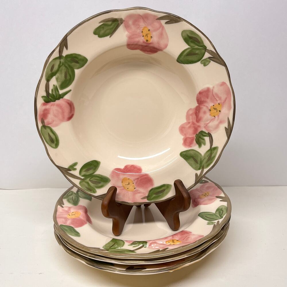 Vintage Franciscan Desert Rose Soup Bowls Johnson Bros. Set of 4